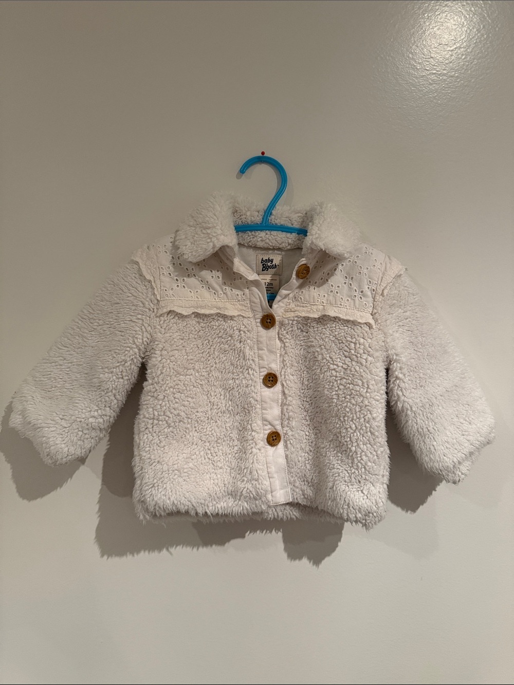 OshKosh B'gosh Sherpa Fleece Button-Up Jacket – Size 12 Months